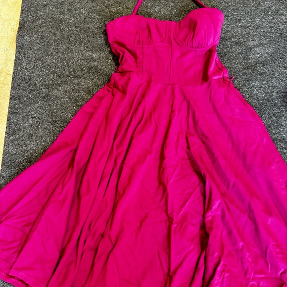 Bebe Pink Sundress Cap Sleeve Spaghetti Strap - Picture 1 of 3